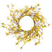19.5" Forsythia Silk Flower Hanging Wreath -Yellow (pack of 6) - FWF684-YE