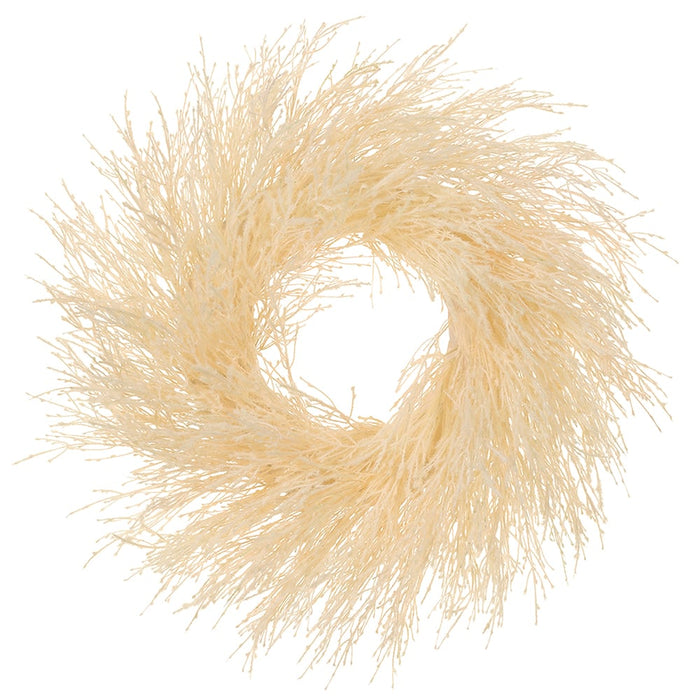 26" Artificial Fountain Grass Wreath -Ivory - FWG903-IV
