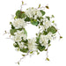 24" Hydrangea & Snowball Silk Flower Wreath -White (Pack of 2) - FWH026-WH