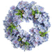 20" Hydrangea & Fern Leaf Silk Flower Hanging Wreath -Blue (pack of 2) - FWH051-BL