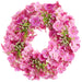 20" Hydrangea & Fern Leaf Silk Flower Wreath -Pink (Pack of 2) - FWH051-PK