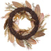 24" Silk Hydrangea Flower, Baby's Breath & Pinecone Hanging Wreath -Cream/Brown (pack of 2) - FWH075-CR/BR