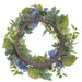24" Silk Hydrangea Flower Wreath -Green/Blue (Pack of 2) - FWH084-GR/BL