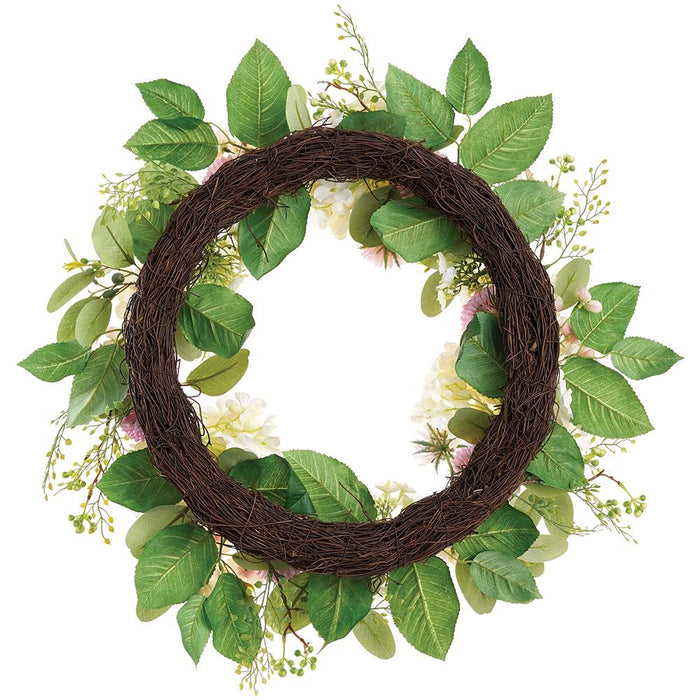 24" Hydrangea, Dogwood & Dahlia Silk Flower Wreath -Mixed Colors - FWH100-MX
