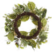 24" Hydrangea, Blossom & Apple Silk Flower Wreath -White/Green - FWH105-WH/GR