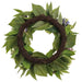 22" Hydrangea, Snowball & Baby's Breath Silk Flower Wreath -Purple/Green - FWH555-PU/GR