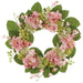 24" Hydrangea, Snowball & Blossom Silk Flower Wreath -Pink/Green (Pack of 2) - FWH822-PK/GR