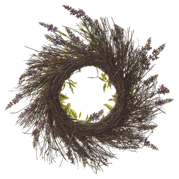 18" Artificial Lavender Hanging Wreath -Purple/Lavender (pack of 2) - FWL034-PU/LV