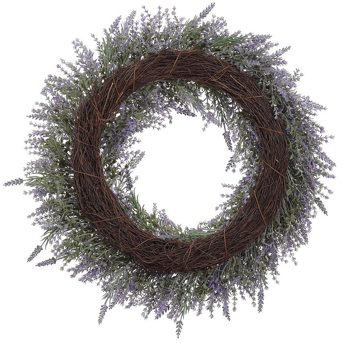 22" Lavender Artificial Flower Wreath -2 Tone Lavender (Pack of 2) - FWL056-LV/TT