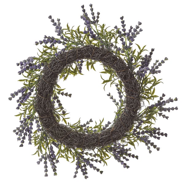16" Artificial Lavender Hanging Wreath -Lavender/Purple (pack of 4) - FWL186-LV/PU