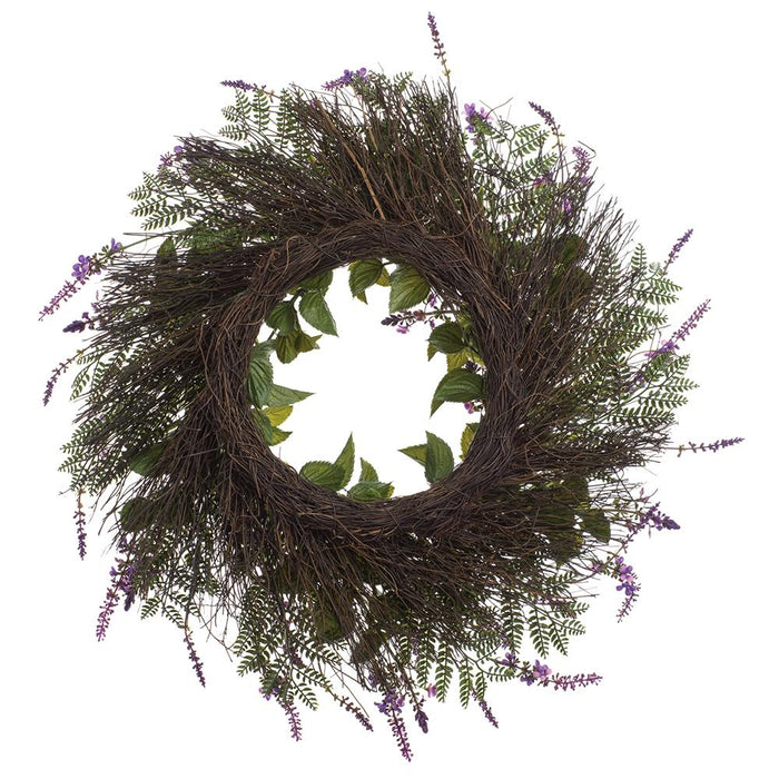 24" Lavander Artificial Wreath -Purple (Pack of 4) - FWL246-PU