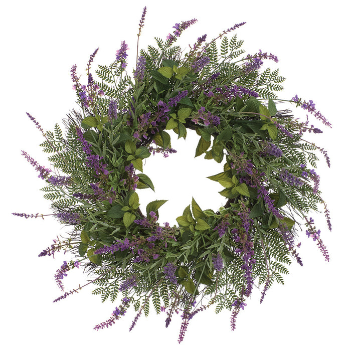 24" Lavander Artificial Wreath -Purple (Pack of 4) - FWL246-PU