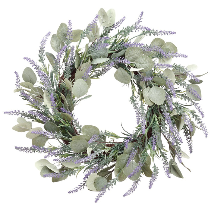 20" Lavender Silk Flower Hanging Wreath -Lavender (pack of 2) - FWL302-LV