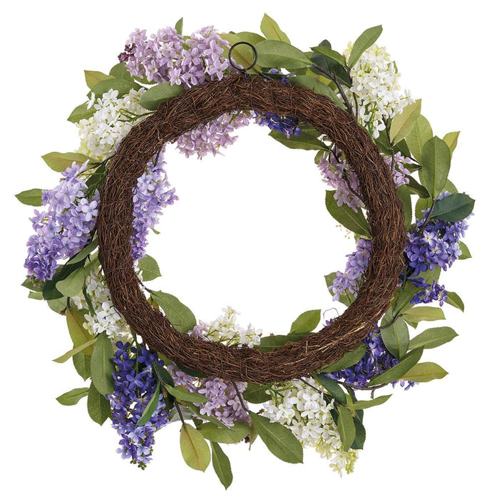 28" Lilac Flower Artificial Wreath -Mixed Colors (Pack of 2) - FWL795-MX
