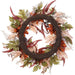 28" Silk Mum Flower, Pinecone & Eucalyptus Leaf Hanging Wreath -Rust/Beige (pack of 2) - FWM076-RU/BE