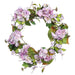 24" Hydrangea & Blossom Silk Flower Hanging Wreath -Lavender/Green (pack of 2) - FWM136-LV/GR