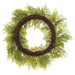 24" Mimosa Flower Artificial Wreath -Yellow (Pack of 6) - FWM265-YE