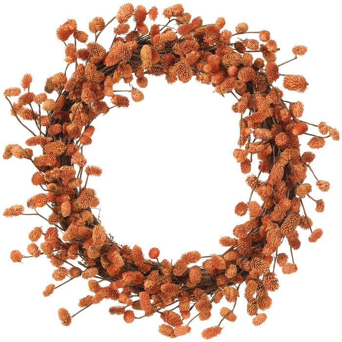22" Artificial Osmanthus Pod Wreath -Flame (Pack of 2) - FWP036-FL