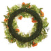 24" Poppy, Cosmos & Snowball Silk Flower Wreath -White/Orange (Pack of 2) - FWP047-WH/OR