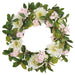 28" Peony & Cherry Blossom Silk Flower Wreath -Cream/Pink (Pack of 2) - FWP789-CR/PK