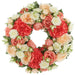 17" Rose & Peony Silk Flower Wreath -Peach/Coral (Pack of 2) - FWR001-PE/CO