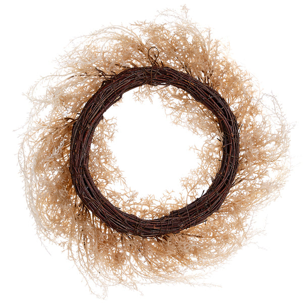 24" Artificial Reed Grass Wreath -Beige (Pack of 2) - FWR004-BE