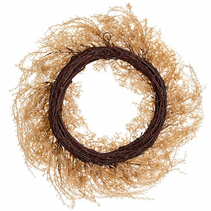 24" Artificial Reed Grass Wreath -Beige (Pack of 2) - FWR004-BE