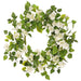 22" Wild Rose Silk Flower Hanging Wreath -White (pack of 2) - FWR203-WH