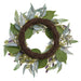 20" Snowball & Blossom Silk Flower Wreath -Green/Purple - FWS005-GR/PU