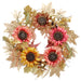 24" Silk Sunflower, Pod & Maple Leaf Wreath -Fall (Pack of 2) - FWS008-FA