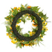 24" Sunflower, Daisy & Cosmos Silk Flower Wreath -Yellow (Pack of 2) - FWS021-YE