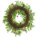 28" Snowball, Thistle & Fern Silk Flower Hanging Wreath -Lavender/Green (pack of 2) - FWS037-LV/GR