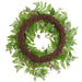 28" Snowball, Thistle & Fern Silk Flower Wreath -Lavender/Green (Pack of 2) - FWS037-LV/GR