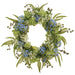 25" Snowball & Eucalyptus Leaf Silk Flower Wreath -Mixed Colors (Pack of 2) - FWS044-MX