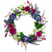24" Scabiosa & Lisianthus Silk Flower Hanging Wreath -Orchid/Purple (pack of 2) - FWS046-OC/PU