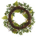 24" Sunflower & Ivy Silk Flower Wreath -White/Green - FWS065-WH/GR
