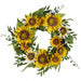 22" Sunflower Silk Flower Wreath -Yellow/Cream (Pack of 4) - FWS078-YE/CR