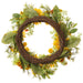22" Sunflower & Daisy Mixed Silk Flower Hanging Wreath -Yellow/Orange (pack of 2) - FWS372-YE/OR