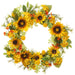 22" Sunflower & Daisy Mixed Silk Flower Hanging Wreath -Yellow/Orange (pack of 2) - FWS372-YE/OR
