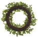 24" PE Sedum Artificial Wreath -Cream/Green - FWS416-CR/GR