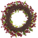 24" PE Sedum Artificial Wreath -Red - FWS416-RE