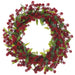 24" PE Sedum Artificial Wreath -Red - FWS416-RE