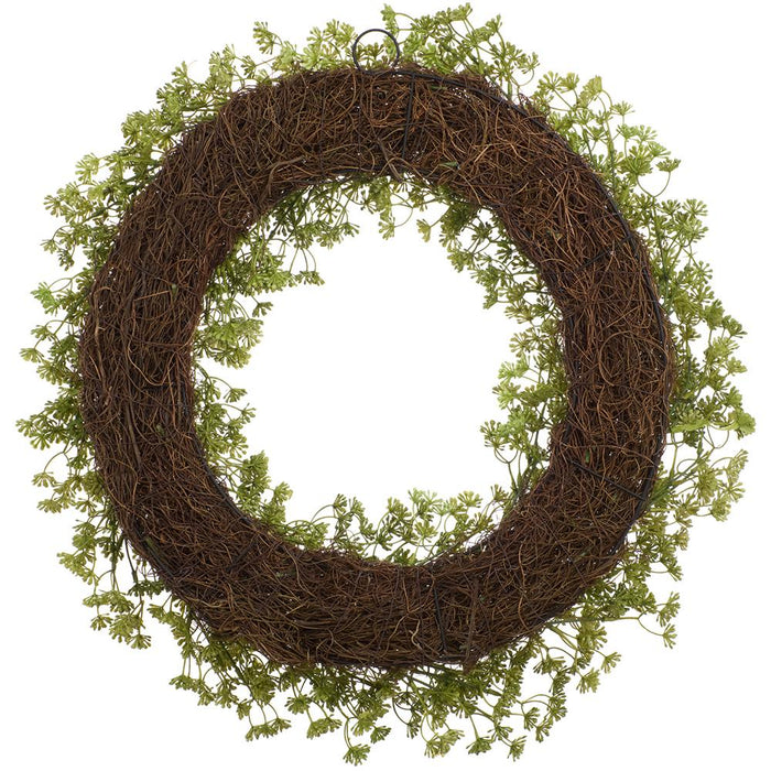 25" PE Sedum Artificial Wreath -Green - FWS459-GR