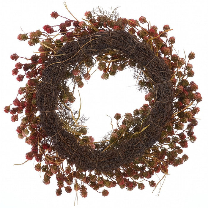 26" Thistle Artificial Flower Wreath -Mauve/Green (Pack of 2) - FWT001-MV/GR