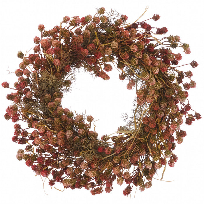 26" Thistle Artificial Flower Wreath -Mauve/Green (Pack of 2) - FWT001-MV/GR