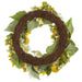 18" Sunflower, Hydrangea & Lemon Silk Flower Wreath -Yellow/Green - FWX070-YE/GR