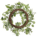 24" Hydrangea, Daisy & Fern Silk Flower Hanging Wreath -White (pack of 2) - FWX091-WH