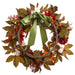 22" Silk Hydrangea, Dahlia & Peony Flower Hanging Wreath -Burgundy/Rust (pack of 2) - FWX167-BU/RU