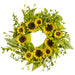 24" Silk Sunflower & Wildflower Hanging Wreath -Yellow (pack of 4) - FWX192-YE