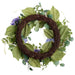 22" Hydrangea, Anemone & Snowball Silk Flower Wreath -Purple/Green (Pack of 2) - FWX419-PU/GR